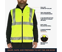 RefrigiWear Men's High Visibility Softshell Safety Vest