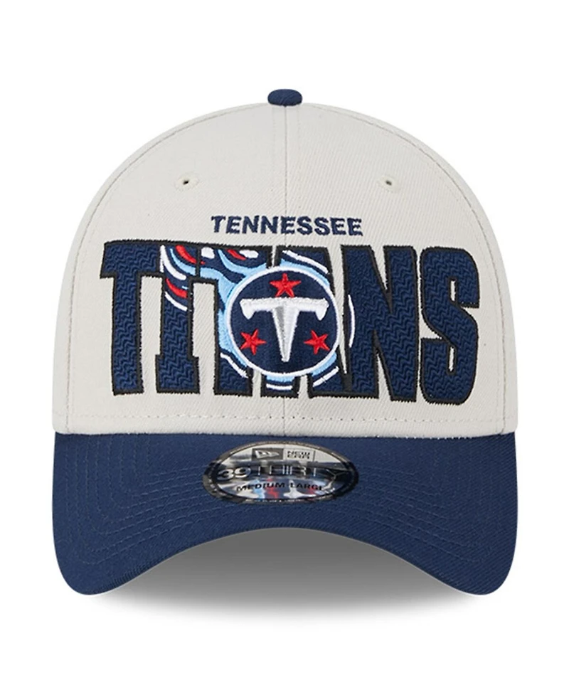 Men's New Era Stone, Navy Tennessee Titans 2023 Nfl Draft 39THIRTY Flex Hat