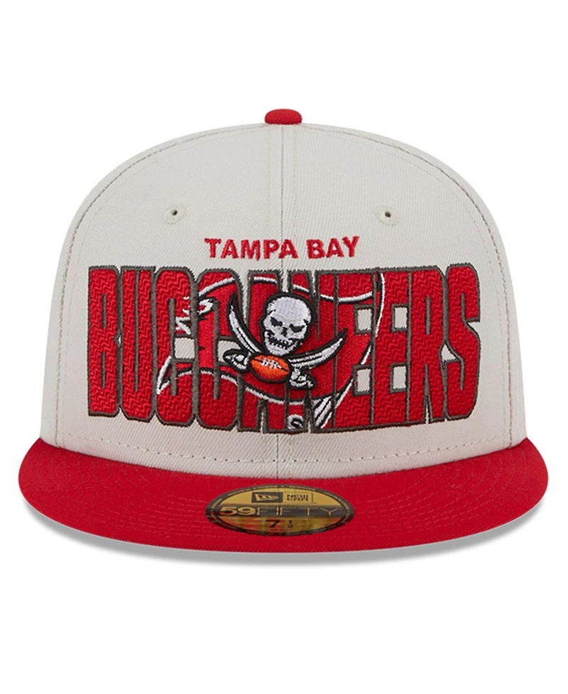 Men's New Era Stone, Red Tampa Bay Buccaneers 2023 Nfl Draft On Stage 59FIFTY Fitted Hat