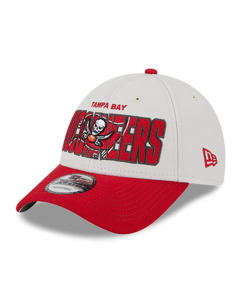 Men's New Era Stone, Red Tampa Bay Buccaneers 2023 Nfl Draft 9FORTY Adjustable Hat
