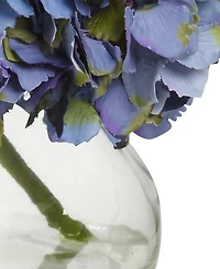 Nearly Natural Blooming Hydrangea Artificial Arrangement in Vase