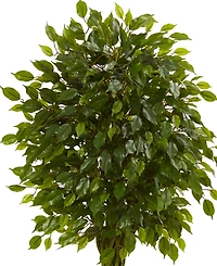 Nearly Natural 5' Ficus Uv-Resistant Indoor/Outdoor Artificial Tree with Woven Trunk