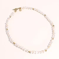 Joey Baby 18K Gold Plated Freshwater Pearls with Stars - Twinkie Necklace 17" For Women