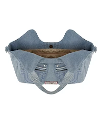 True Religion Women's Horseshoe Stitch Denim Satchel