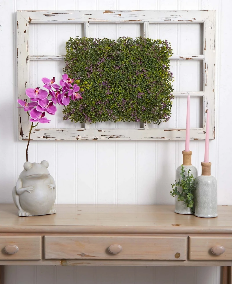 Nearly Natural 6x6" Purple and Green Clover Mat, Set of 12