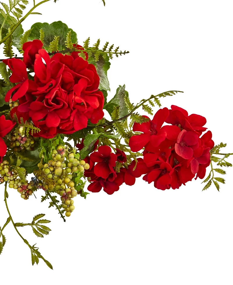 Nearly Natural 32" Geranium & Berry Swag