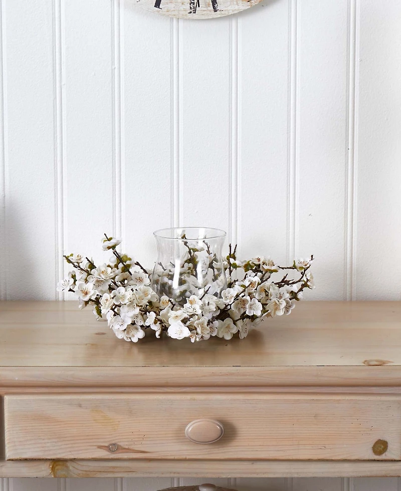 Nearly Natural Plum Blossom Candelabrum