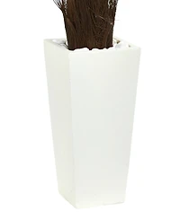 Nearly Natural 40" Cycas Artificial Tree in White Tower Planter Uv Resistant