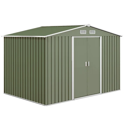 Outsunny 9' x 6' Storage Shed Garden Tool House w/ Vents Doors