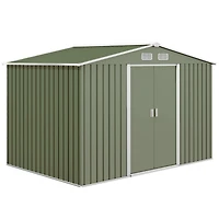 Outsunny 9' x 6' Storage Shed Garden Tool House w/ Vents Doors