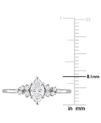 Diamond Marquise-Cut Engagement Ring (1/2 ct. t.w.) 14k White Gold