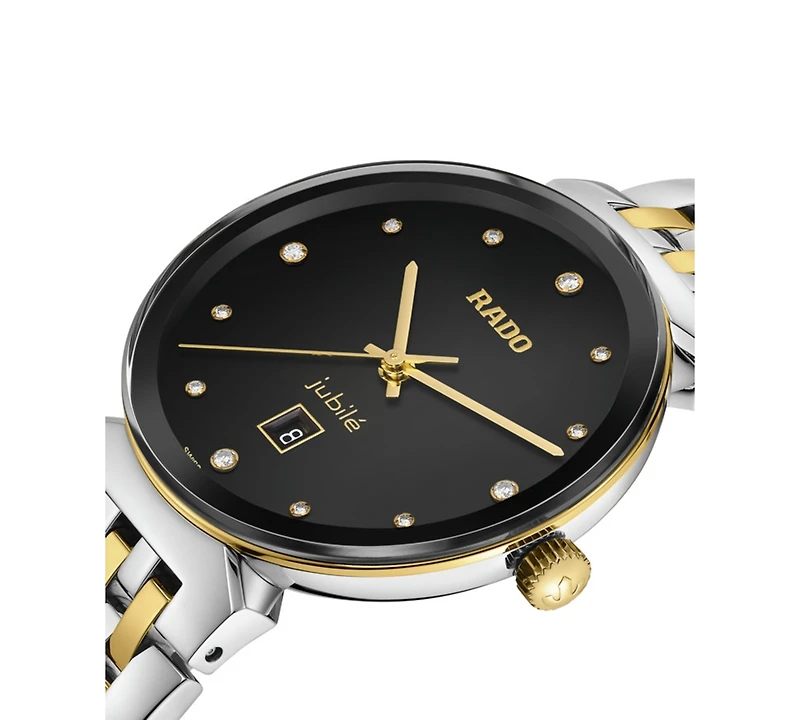 Rado Women's Swiss Florence Classic Diamond (1/20 ct. t.w.) Two-Tone Stainless Steel Bracelet Watch 30mm