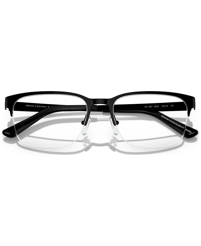 A|X Armani Exchange Men's Rectangle Eyeglasses, AX1060 55
