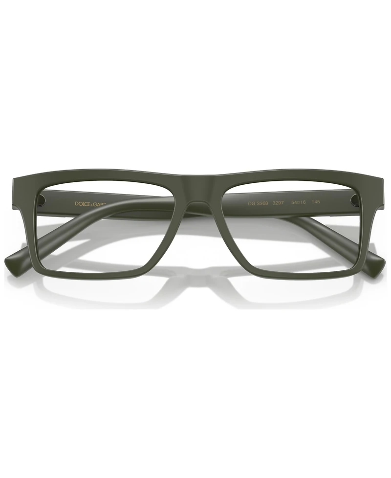 Dolce&Gabbana Men's Rectangle Eyeglasses, DG3368 52