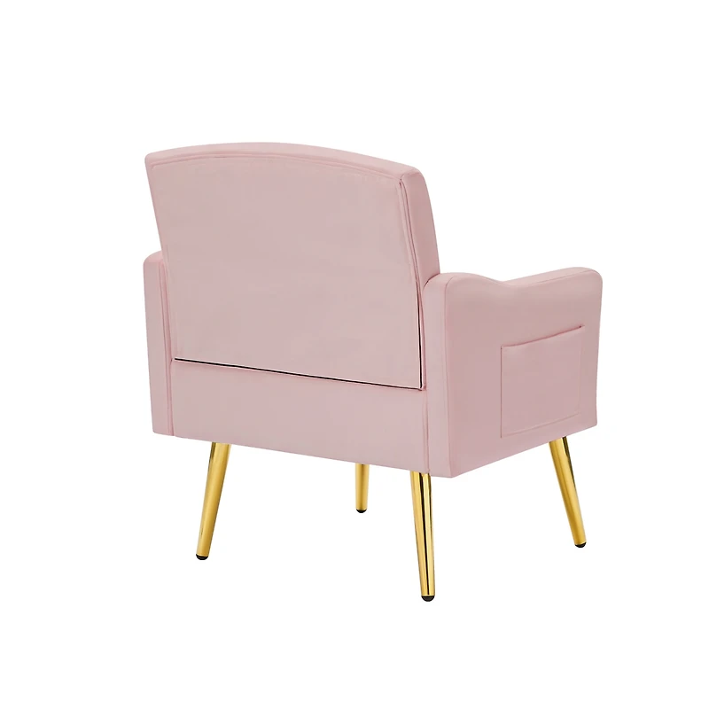 Streamdale Furniture Velvet Armchair With Metal Legs