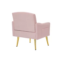 Streamdale Furniture Velvet Armchair With Metal Legs