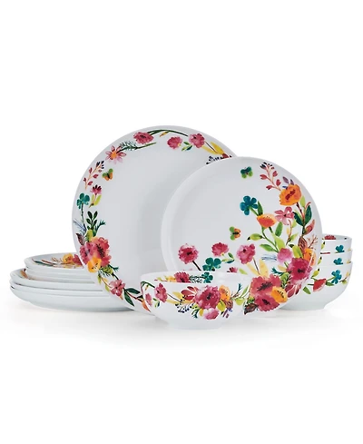 Mikasa Karina Bone China 12 Piece Dinnerware Set, Service for 4