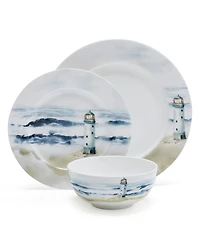 Mikasa Seaside Bone China 12 Piece Dinnerware Set, Service for 4
