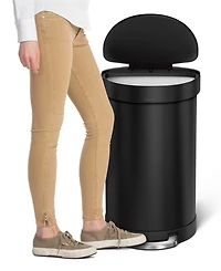 simplehuman 45 Liter Semi-Round Liner Rim Kitchen Trash Can