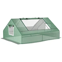 Mini Tunnel house, Garden Planting Shed w/ Zipper Windows, Door,
