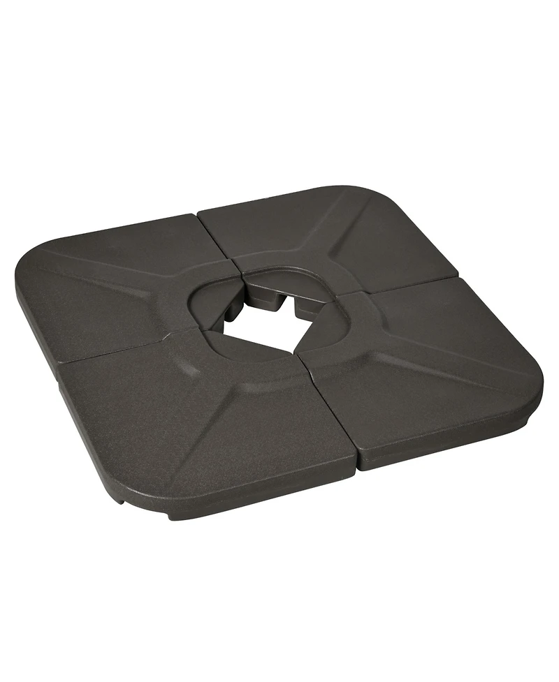Outsunny 4-Piece 175lb Cantilever Patio Umbrella Base Weights for Offset Hanging Umbrella, Hdpe Water or Sand Filled Umbrella Weights for Cross Base S
