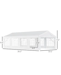 Outsunny 13' x 26' Heavy-duty Large Wedding Tent with Sidewalls,