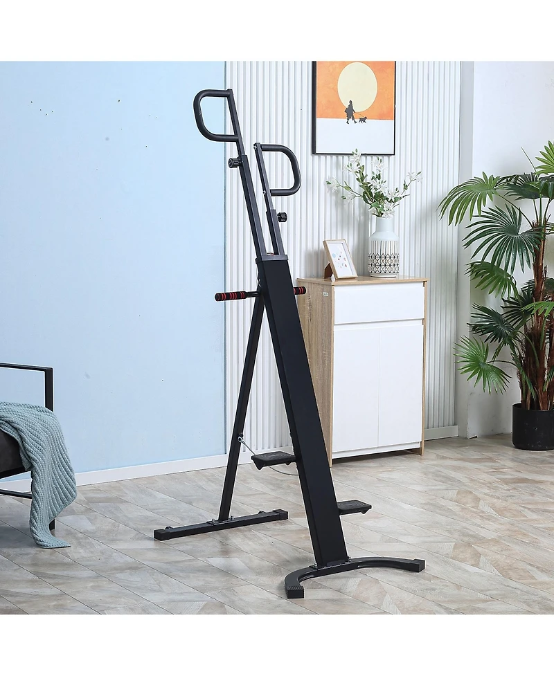 Soozier Folding Vertical Climber Height Adjustable with Lcd Monitor and Wheels