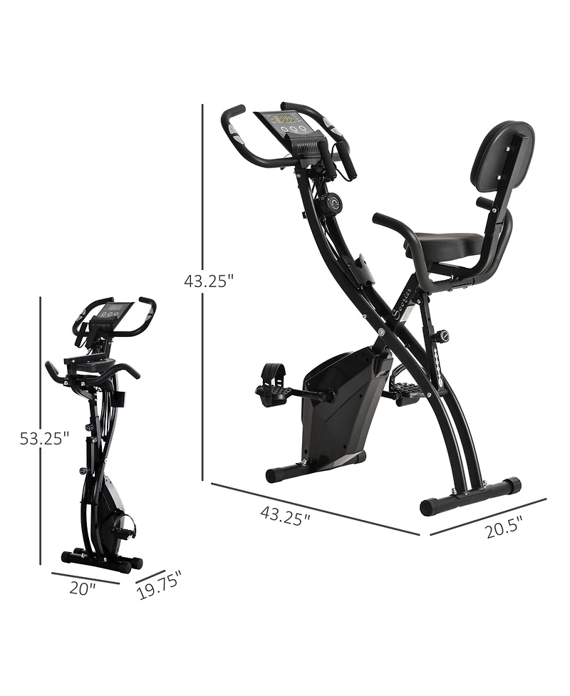 Soozier Folding Exercise Bike w/ Arm Resisce Bands,
