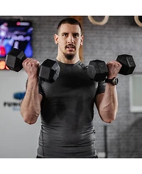 Soozier Hex Rubber Dumbbell Set with Ergonomic Handles