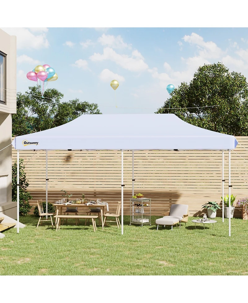Outsunny 20' x 10' Outdoor Pop-Up Party Tent Cabana with Uv-Resist Roof