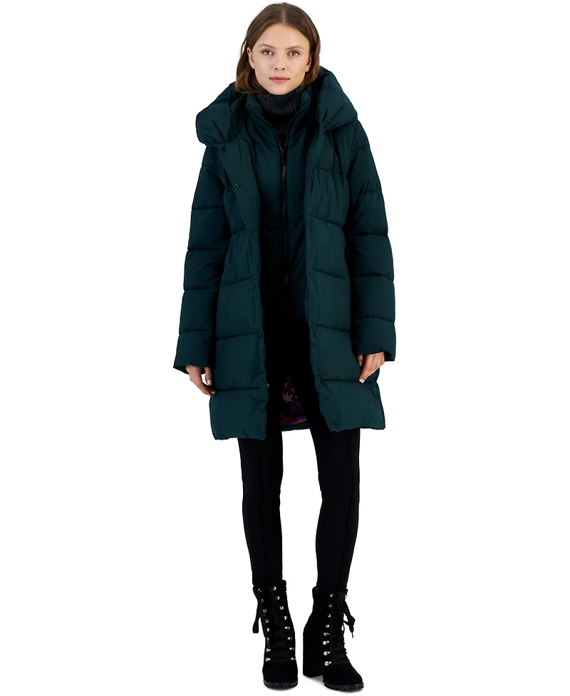 Sam Edelman Women's Oversized-Collar Hooded Puffer Coat