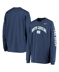 Big Boys and Girls Nike Navy North Carolina Tar Heels Arch and Logo 2-Hit Long Sleeve T-shirt