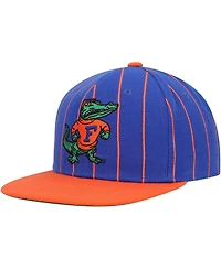 Men's Mitchell & Ness Royal Florida Gators Team Pinstripe Snapback Hat