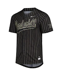 Men's Nike Black, Gold Vanderbilt Commodores Pinstripe Replica Full-Button Baseball Jersey