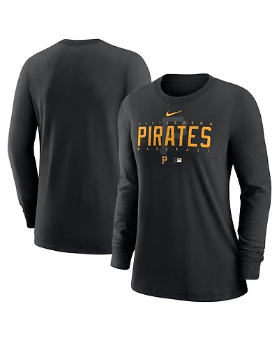 Women's Nike Black Pittsburgh Pirates Authentic Collection Legend Performance Long Sleeve T-shirt