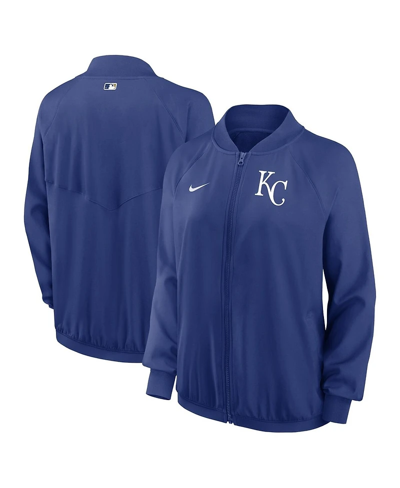 Women's Nike Royal Kansas City Royals Authentic Collection Team Raglan Performance Full-Zip Jacket