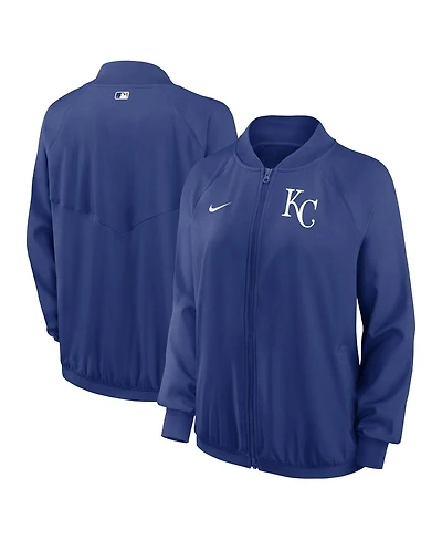 Women's Nike Royal Kansas City Royals Authentic Collection Team Raglan Performance Full-Zip Jacket