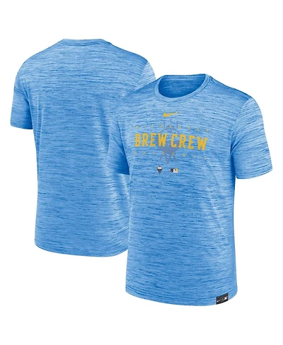 Men's Nike Powder Blue Milwaukee Brewers City Connect Velocity Practice Performance T-shirt