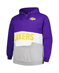 Men's Fanatics Purple Los Angeles Lakers Big and Tall Anorak Half-Zip Hoodie