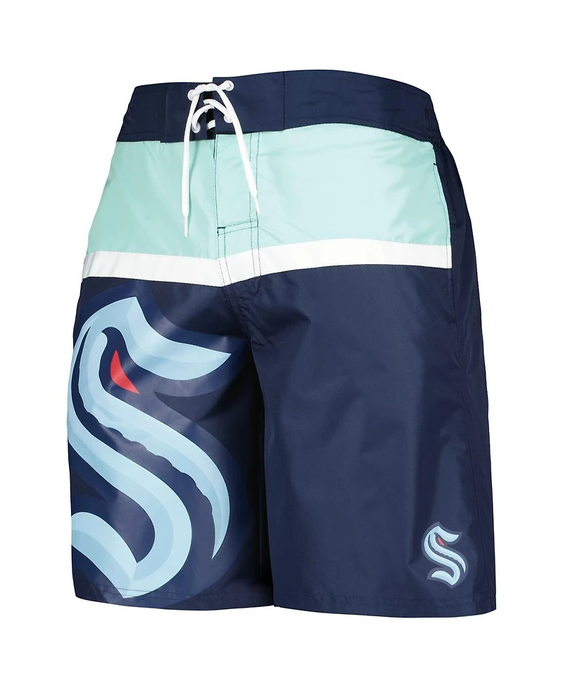 Men's Starter Deep Sea Blue Seattle Kraken Sea Wind Swim Trunks