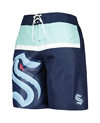 Men's Starter Deep Sea Blue Seattle Kraken Sea Wind Swim Trunks