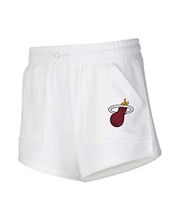 Women's Concepts Sport White Miami Heat Sunray Shorts