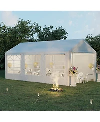 Outsunny 10' x 20' Heavy-duty Large Wedding Tent with Sidewalls,