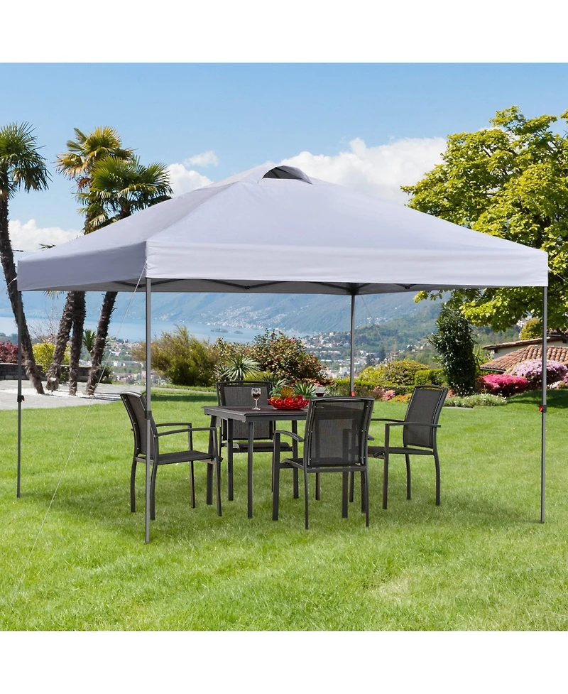 Outsunny 9.7' x 9.7' Pop Up Canopy Tent, Gazebo w/ Carry Bag, Dark
