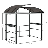 Outsunny 8' x 5' Grill Gazebo Shelter with Vented Pc Roof, Side Shleves
