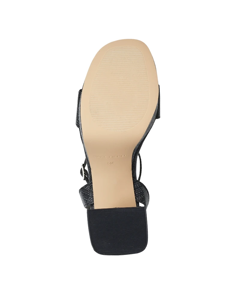 Marc Fisher Women's Sadel Block Heel Ankle Strap Dress Sandals