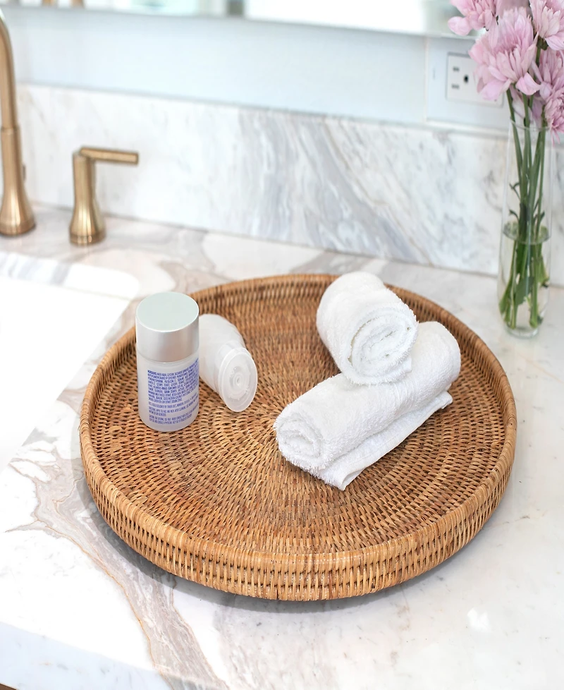 Artifacts Rattan Round Flat Tray