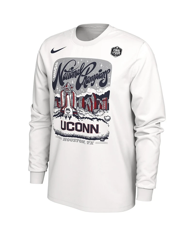 Men's Nike White UConn Huskies 2023 Ncaa Basketball National Champions Expressive Long Sleeve T-shirt
