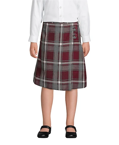 Lands' End Girls School Uniform Plaid A-line Skirt Below the Knee