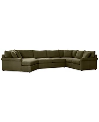 Closeout! Wrenley 170" 3-Pc. Fabric Sectional Cuddler Chaise Sofa, Created for Macy's
